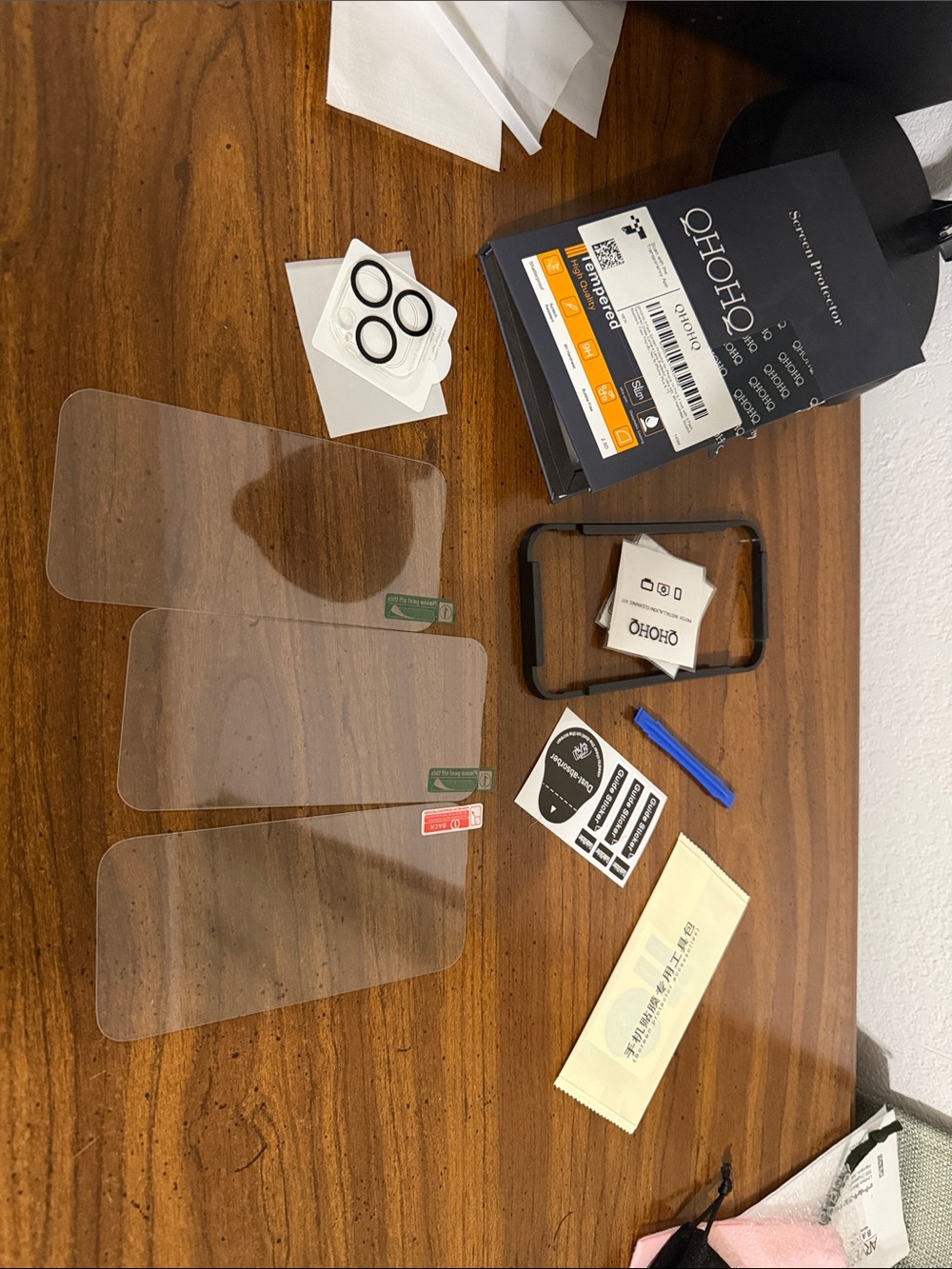 OhOho Tempered Glass Screen Protectors with Accessories - Clear